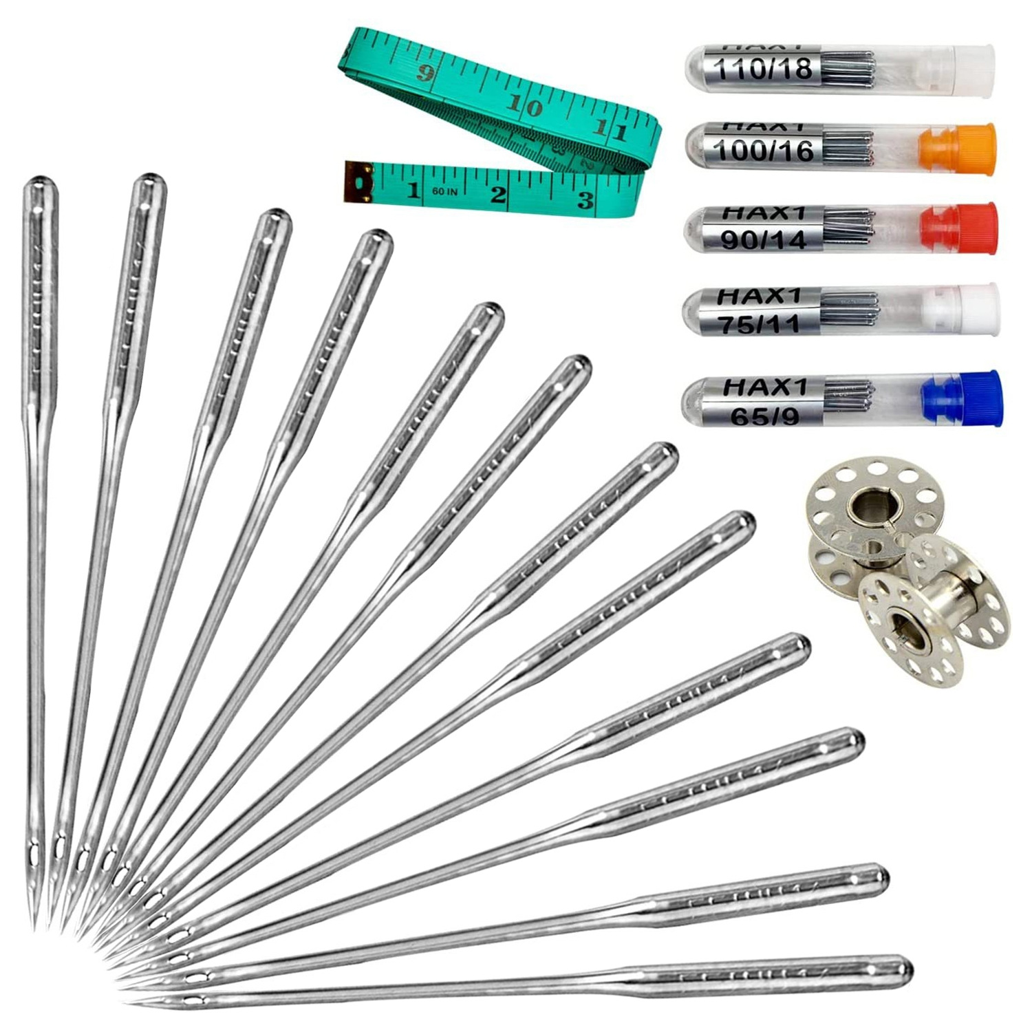 HA máquina de coser doméstica aguja de alta calidad cromado Flying Tiger máquina aguja accesorios de costura traje con jeringa botella de almacenamiento aguja doméstica