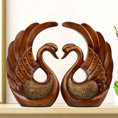 歐式天鵝擺件一對 家居客廳酒櫃桌面裝飾品浪漫創意婚慶結婚禮物