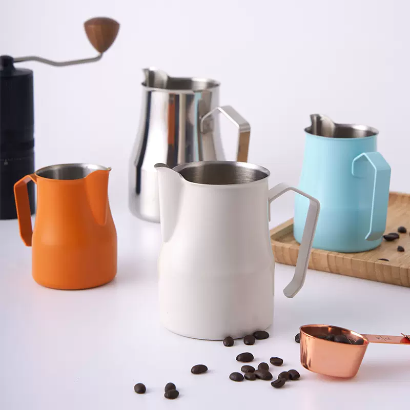 打奶缸不锈钢彩色特氟龙拉花杯意式咖啡奶泡缸杯尖嘴拉花缸
