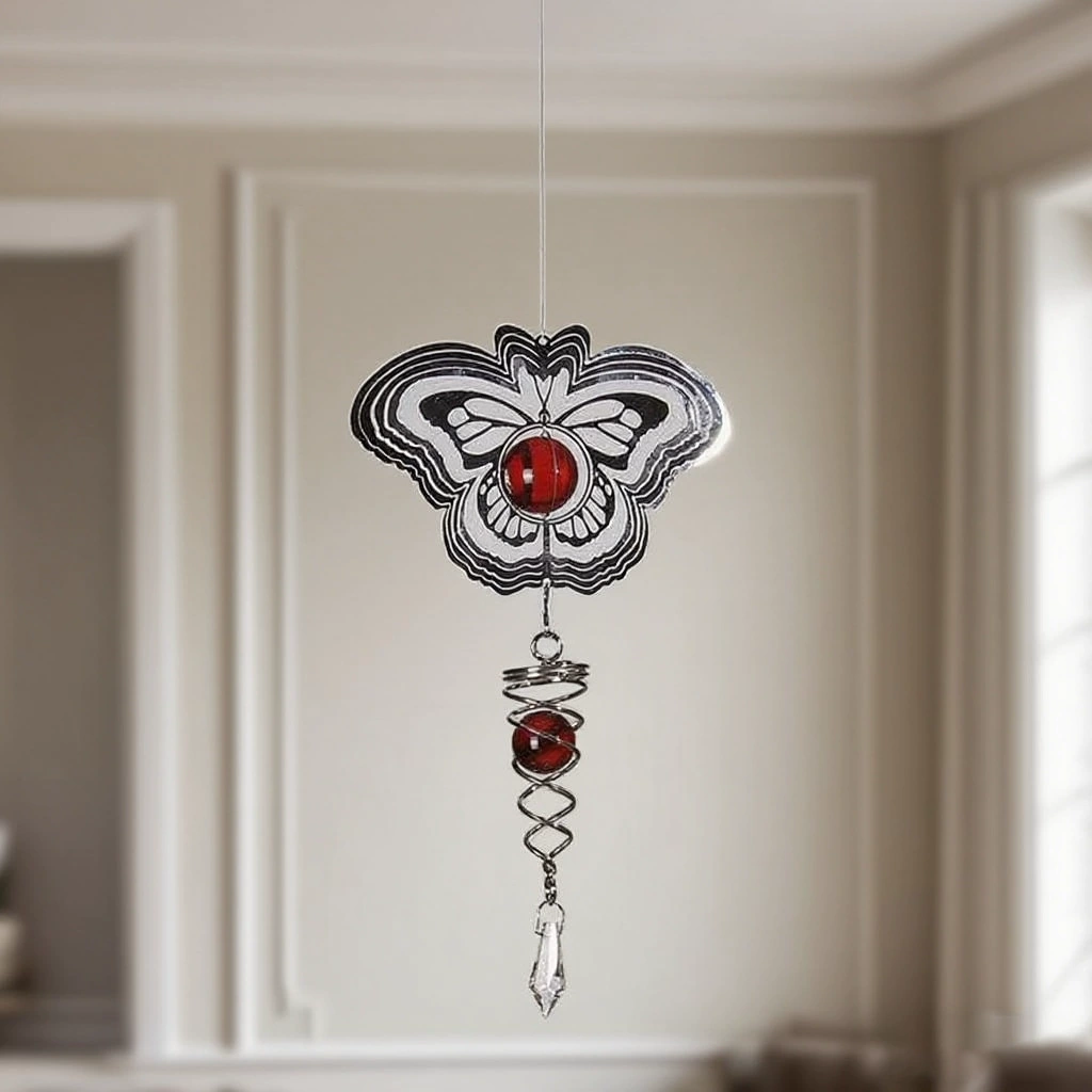 Трансграничная электронная коммерция, долгосрочные поставки металлического листа из нержавеющей стали, вращающегося трехмерного ветра, перезвона ветра для украшения Торнадо с одним шаром