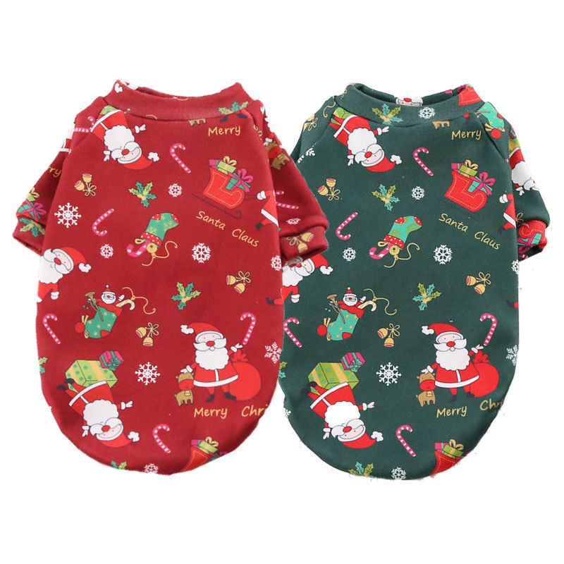Suministros para mascotas ropa pequeño mediano y grande perro gato Navidad Ropa de dos patas forrada de lana suéter de Navidad Primavera, Otoño e Invierno