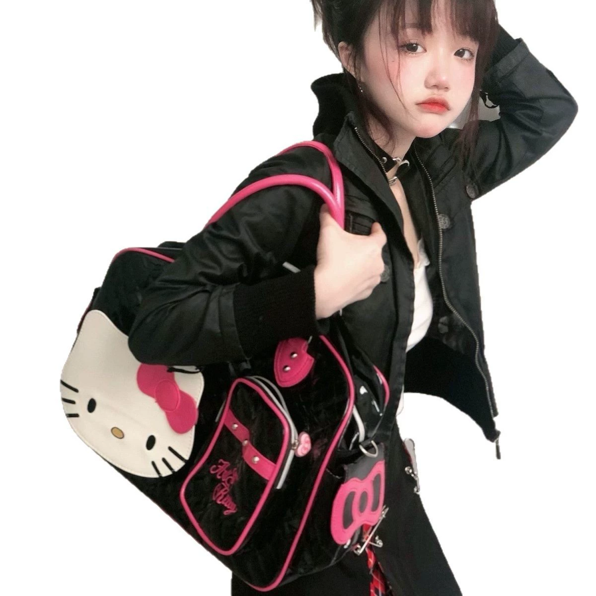 Hello kitty, Japanese polyurethane big capacious bag for traveling, backpack