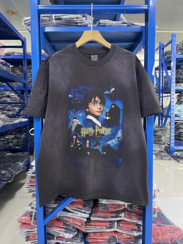 セントマイケル アメリカのトレンドブランド ジョイント ウォッシュ加工 ダメージ加工 メンズ レディース ゆったり 夏 プルオーバー 半袖 Tシャツ 男女兼用|undefined