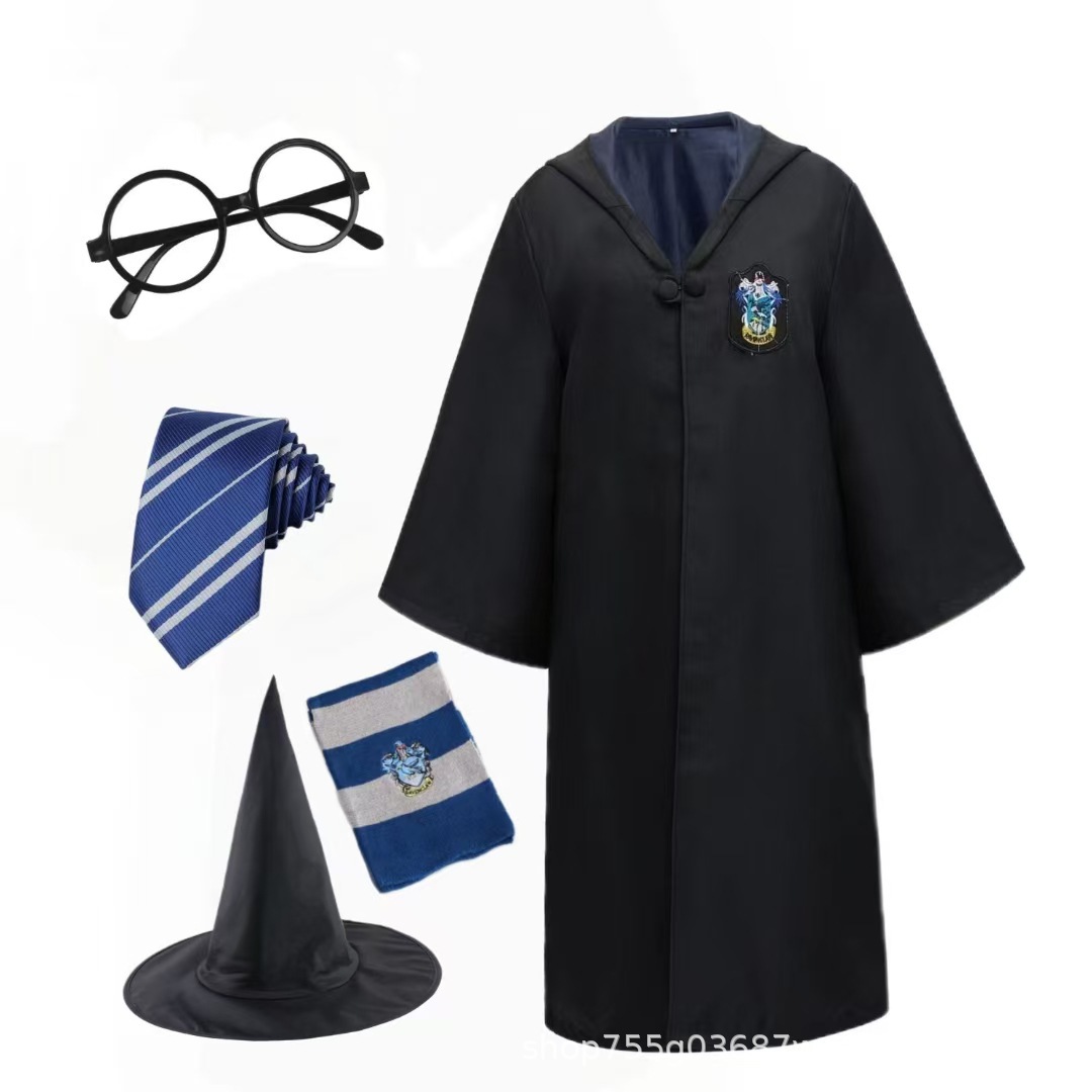 Халат Ravenclaw + галстук + очки + шапка + шарф