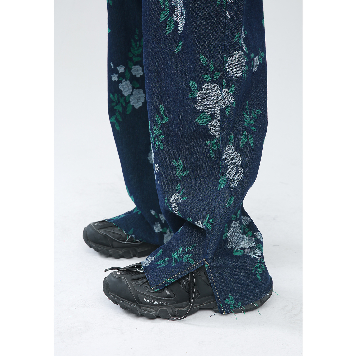 Mtlclothes ropa de Hombre | 2022 verano nuevo estilo coreano jacquard diseño ins moda marca split jeans hombres