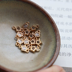 迷你星星鋯石微鑲水晶吊墜包邊手鍊耳飾配件diy漢服髮簪瓔珞材料