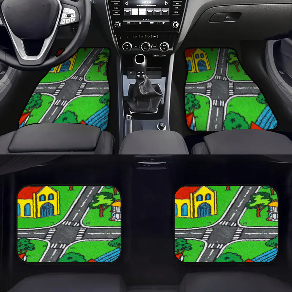 Cross-Border Best-Selling Nordic-Style Decorative Car Floor Mats, Fun Track Design, Dirt-Resistant, Wear-Resistant, Universal, Detachable Car Floor Mats