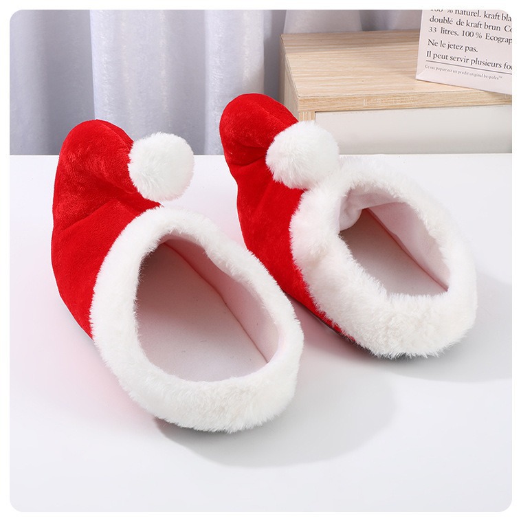 Navidad lindas zapatillas de algodón rojas zapatillas de decoración de Navidad zapatillas de Navidad zapatillas extrañas