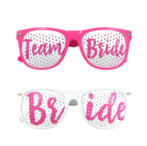 Gafas de despedida de soltera para la novia, equipo de la novia, dama de honor, accesorios de boda con cuentas de arroz, decoraciones creativas para bodas