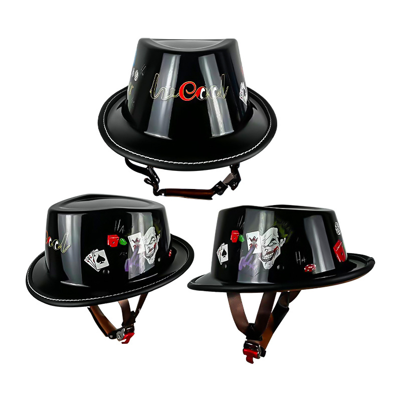 Retro medio casco bandido americano primicia casco viajes calle tiro Caballero sombrero arte casco Caballero casco fábrica entrega al por mayor