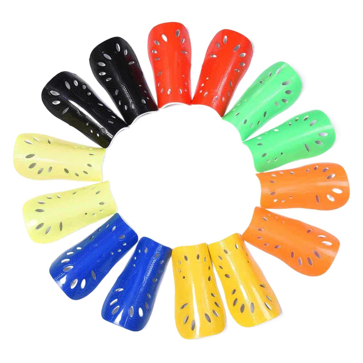 Wholesale Football Shin Guards for Adults and Children, Multi-Hole Shin Guards Made of Pp+Eva, Protective Gear Available in Multiple Colors