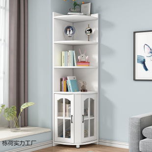Living Room Corner Cabinet Corner Storage Rack Restaurant Triangular Wine Cabinet Bedroom Corner Storage Storage Cabinet Corner Side Cabinet