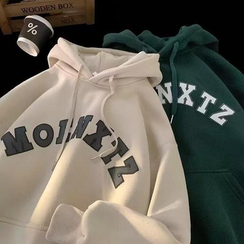 Men's Hooded Sweatshirt, Spring and Autumn Season, Ins-inspired Hong Kong Style, Loose Fit, Trendy Brand with Letter Print, Versatile Jacket