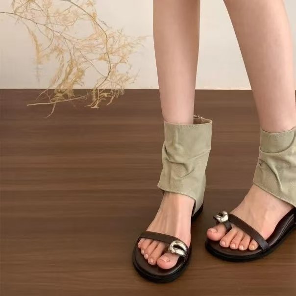 2026 nuevas zapatas de verano zapatas de tacones romanas de alta pendiente botas de calzado botas cortas