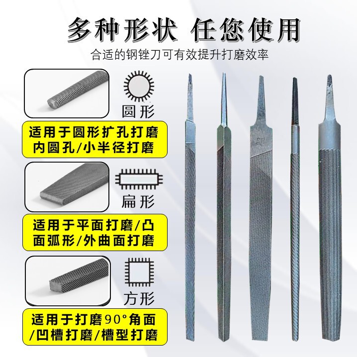沪工锉刀钢锉多规格平板锉半圆矬三角搓方形搓刀金属打磨工具包邮|undefined