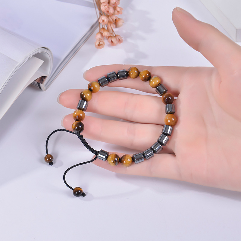 Modern Style Geometric Natural Stone Howlite Tiger Eye Bracelets display picture 2