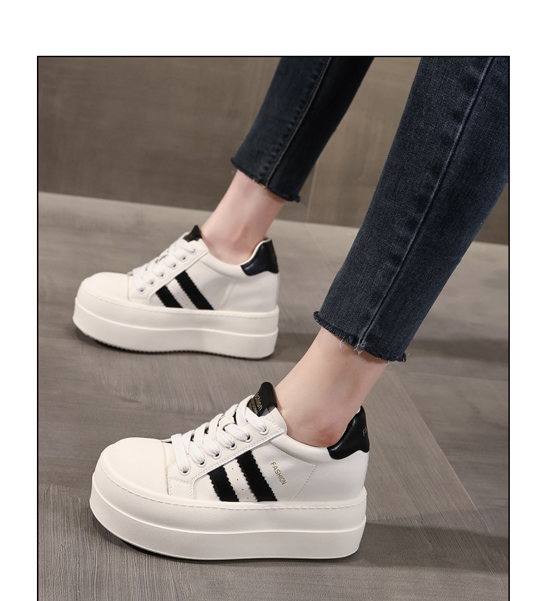 Giày sneaker nữ đế dày tăng chiều cao bên trong, form thể thao mùa xuân — Màu đỏ be chi tiết 12