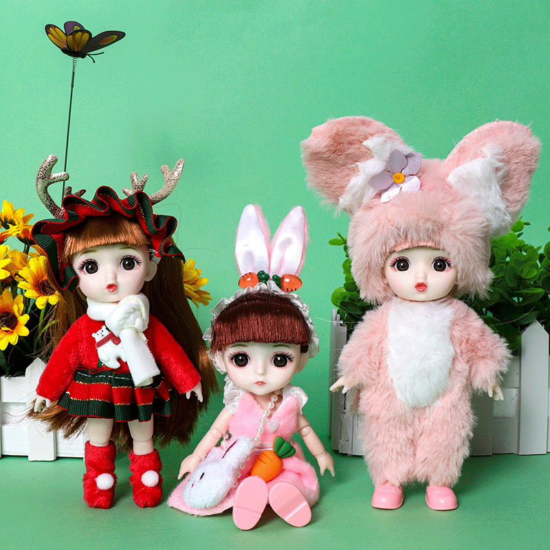 Xixiao Toy Doll 16cm Cute Simulation Girl Bobby Doll Douluo Mainland Mini Dance Gift