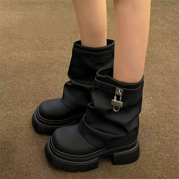 Trendy Short Martin Boots for Women 2025 Autumn New Stylish Retro Versatile Thick-Soled Ankle Boots