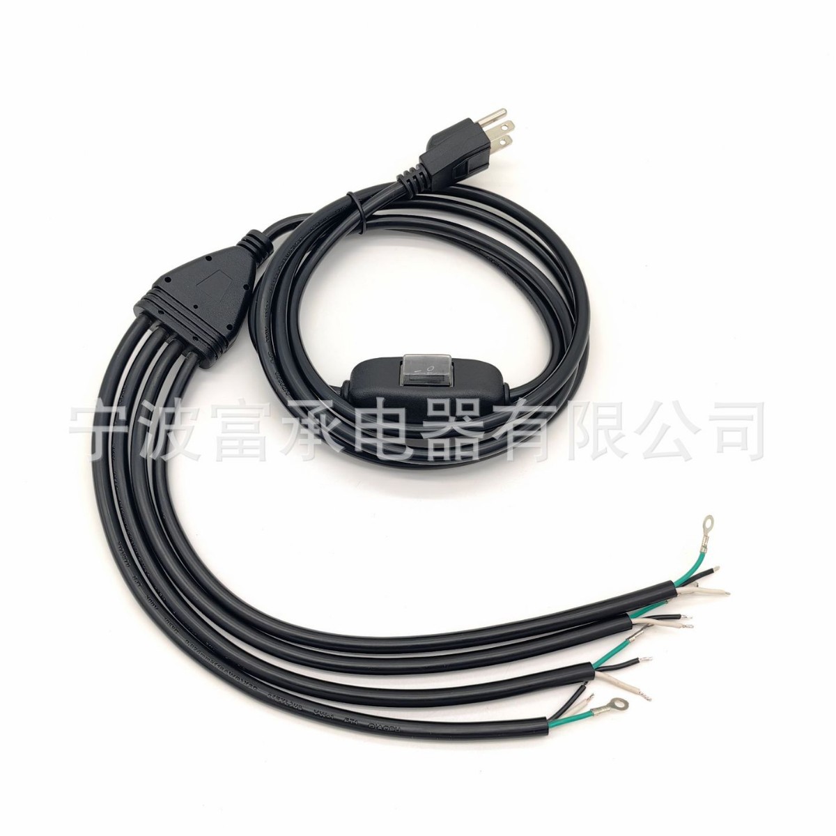 4头灯1拖4大功率电源线极性纯铜三芯美式电脑电源插头线带梅花尾