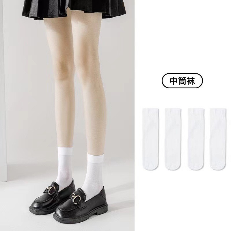 白い圧力のふくらはぎの靴下の夏の薄い吸汗の通気性jk黒い膝の靴下の女性の夏は筒の中のストッキングを落とさないでください。|undefined