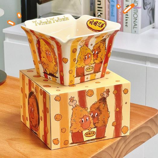 星星人餐具爆米花碗联名泡面碗沙拉水果碗大容量创意餐具零食薯条