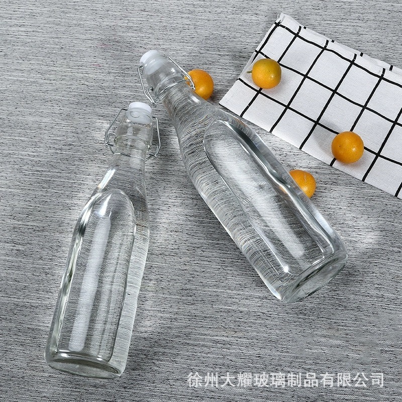 批发卡扣瓶高白料玻璃空瓶白酒瓶密封果酒瓶中粮瓶泡酒瓶分装