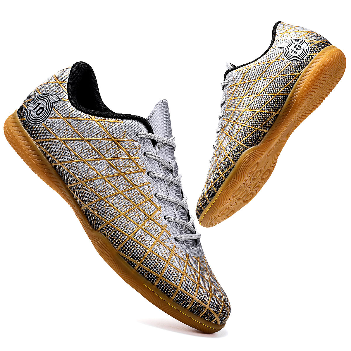 Estudiantes de secundaria adolescentes de tamaño grande entrenamiento de tendón de torón piso interior de goma de cinco zapatos de fútbol plano EVA MD