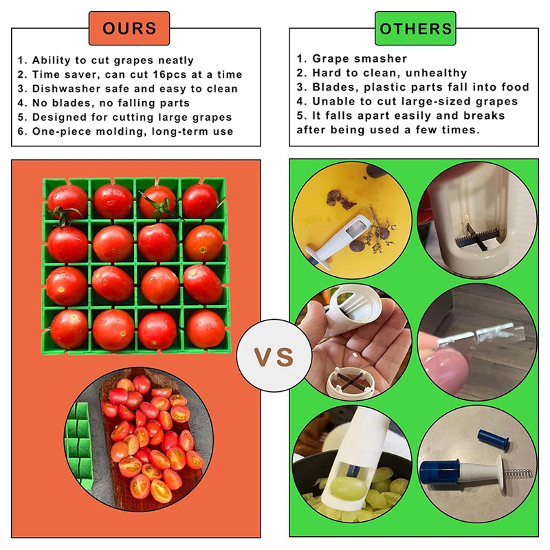Nuevos productos explosivos transfronterizos de Amazon Cocina 16 cuadrículas Uvas cortadas en cuartos Cherry Tomate Rebanadas Cocina pequeña