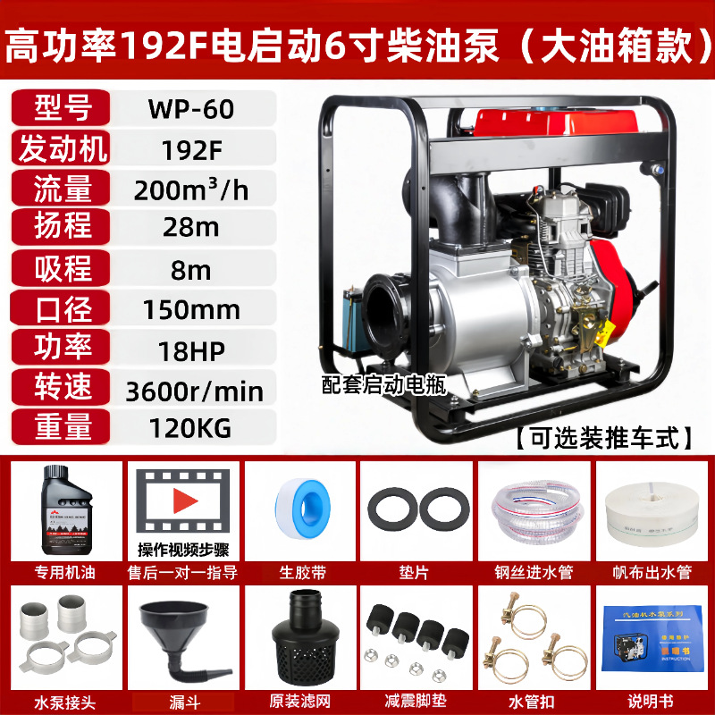Bomba de agua del motor diesel de gasolina Wuyang honda agrícola de alta presión nueva bomba de bombeo de autoabsorbente para iniciar el riego de tierras agrícolas image 60