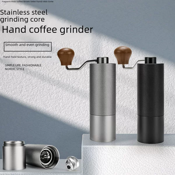 Cross-Border Cnc Seven Star 304 Stainless Steel Manual Coffee Grinder Portable Hand-Cranked Coffee Grinder