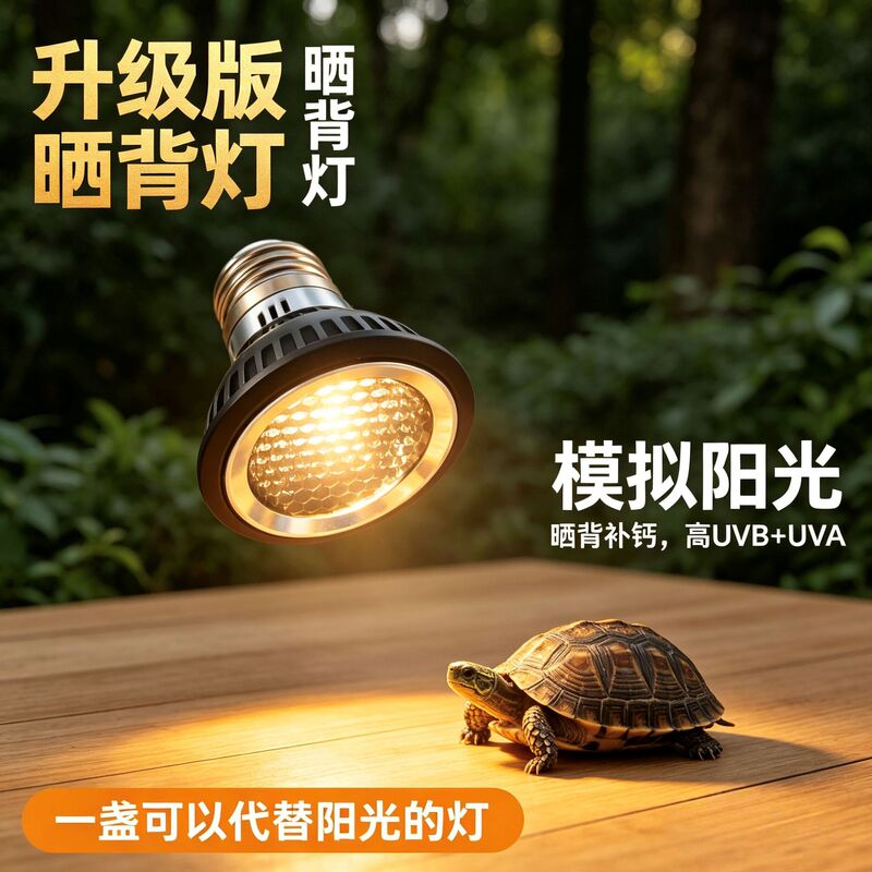 Source Factory High Uvb+Uva Turtle Basking Full-Spectrum Sun Lamp, Special Led Calcium Supplementing Light Bulb for Lizards and Reptiles