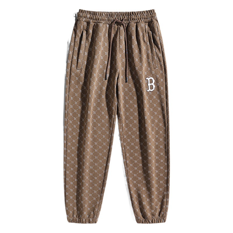 MF MLB NY Nuevo estilo presbicia completa impresa deportes pantalones casuales de los hombres sueltos tobillo atado pantalones de la pareja de chándal con cordón