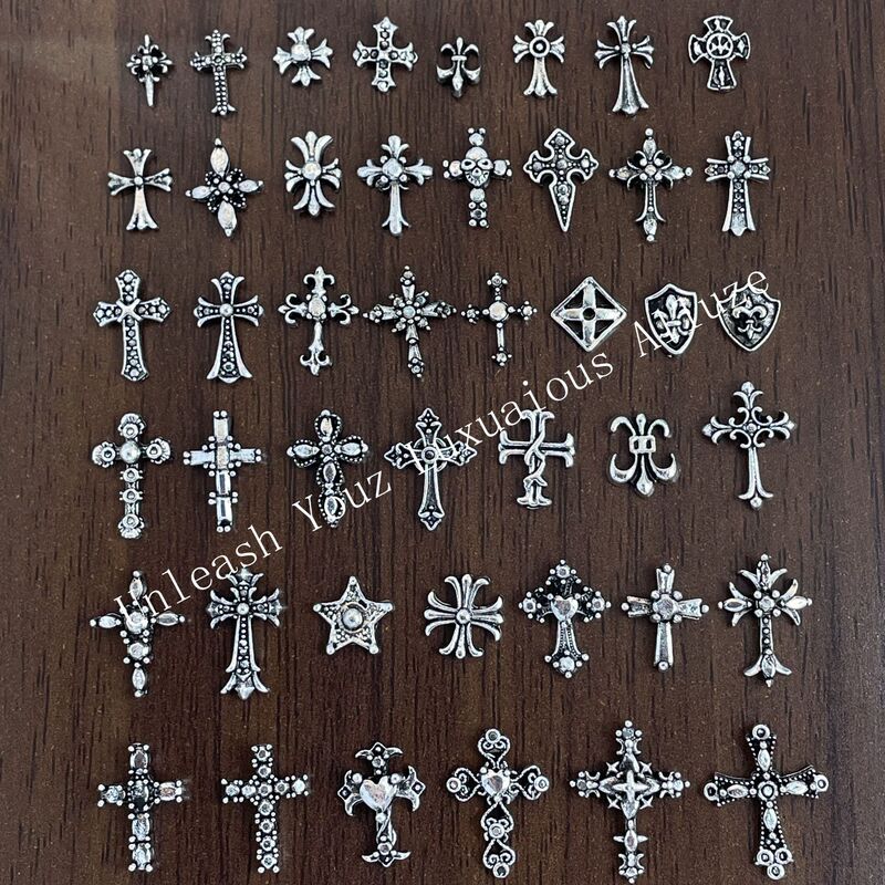 Nail Art Metal Accessories Vintage Silver Alloy Cross 476 Retro Punk Style Nail Art Wholesale Export Batch