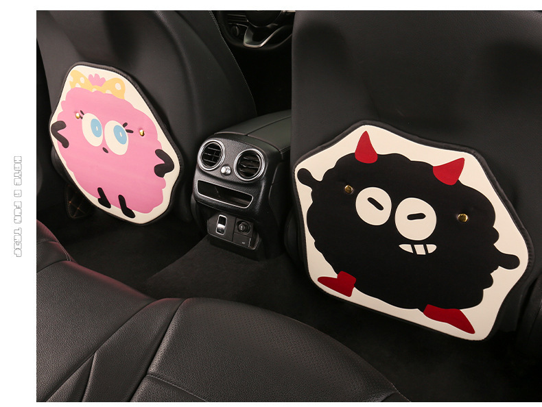 Small bacteria ladies cute cartoon chair back anti-kick cushion car seat chair back anti-fouling cushion back suspension type