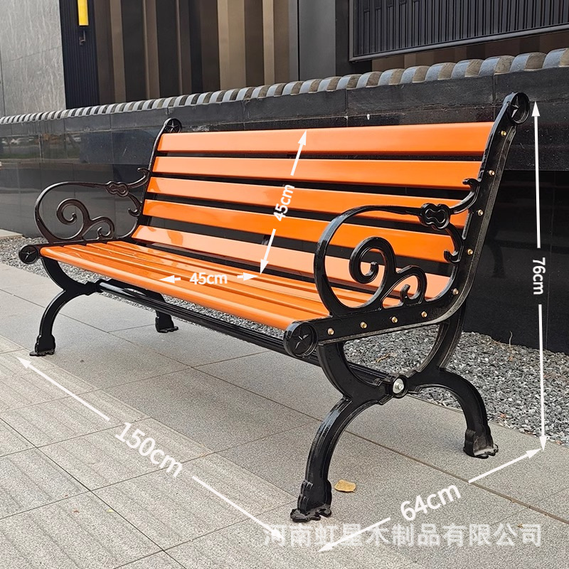 silla de parque silla larga al aire libre banco al aire libre patio asiento de ocio anticorrosión madera sólida plástico madera forjada silla de fila respaldada image 17