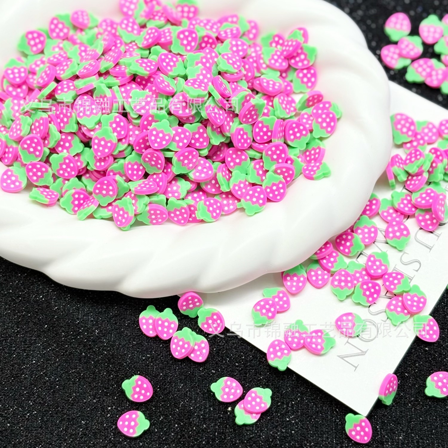 Purple strawberry soft clay slices