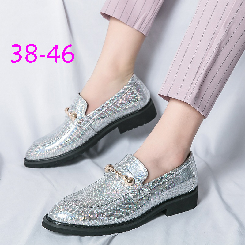 Cross-border 2024 nuevo tamaño 46 Chelsea oro jinx botas de guerra hombres británicos cuadrados brillantes zapatos de cuero peinados