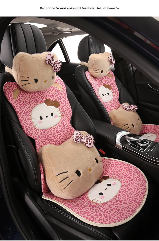 Car Headrest and Lumbar Support Cartoon Kt Cat Headrest Pillow, Car Headrest for All Seasons, Lumbar Pillow, Neck Pillow, Car Headrest