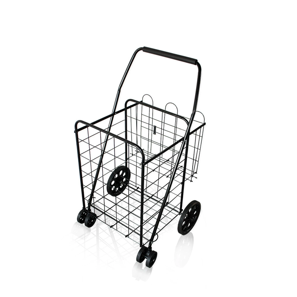 Folding durable handheld grocery shopping cart
