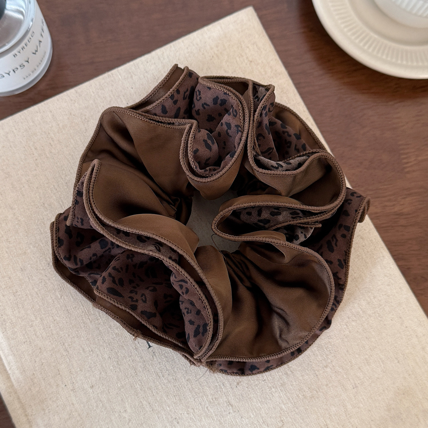 Nuevo lazo de raso estampado, coletero de encaje elegante estilo chino, cuerda para el pelo de cola de caballo al por mayor