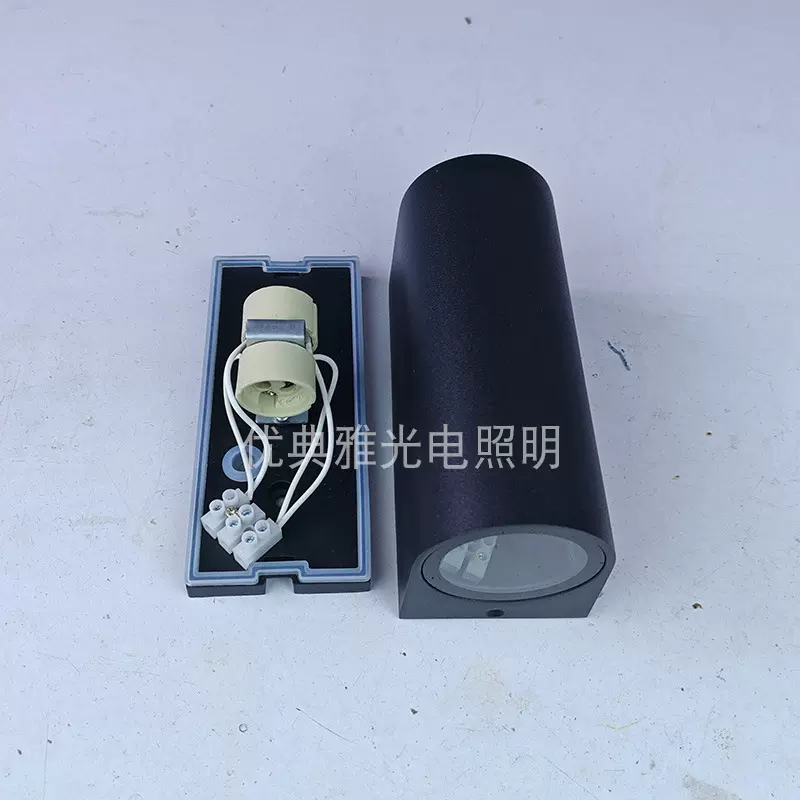 GU10壁灯户外室外防水双头白色围墙店铺上下打光射灯可替换灯泡