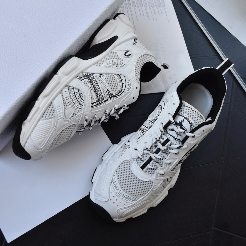 high quality! Dilraba's same thick-soled raised dad shoes women's new sports casual shoes mesh white shoes