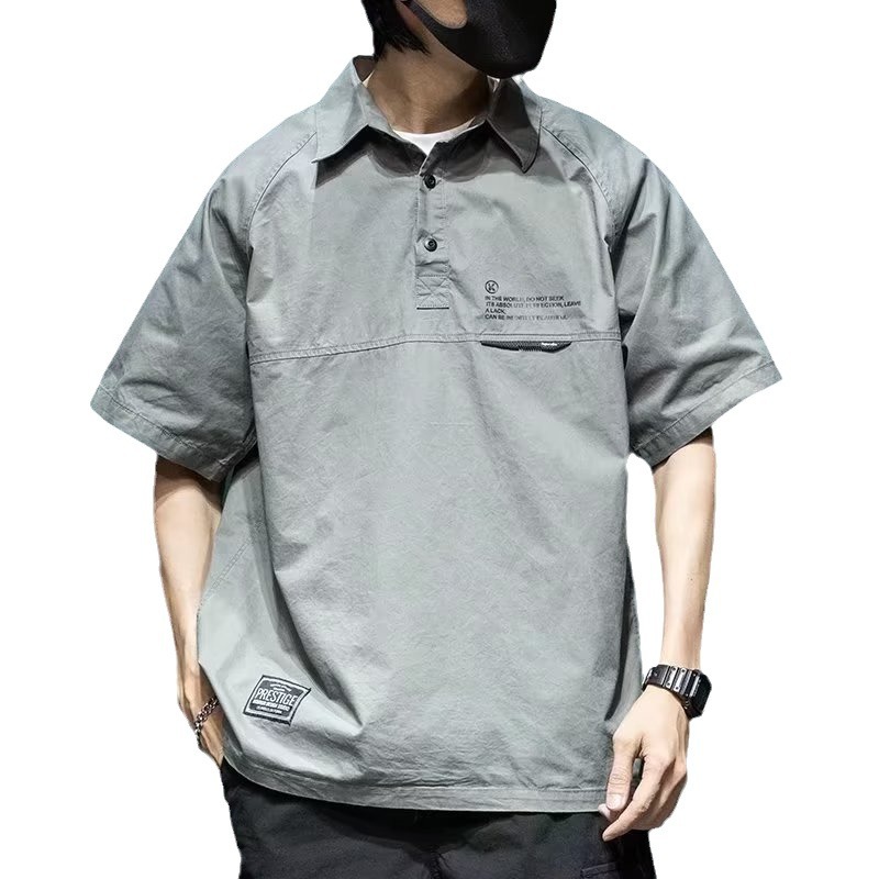 Camisa polo de manga corta con solapa Camiseta de verano de marca de moda para hombres Versión coreana de la tendencia delgada 2024 nueva camiseta de todo fósforo