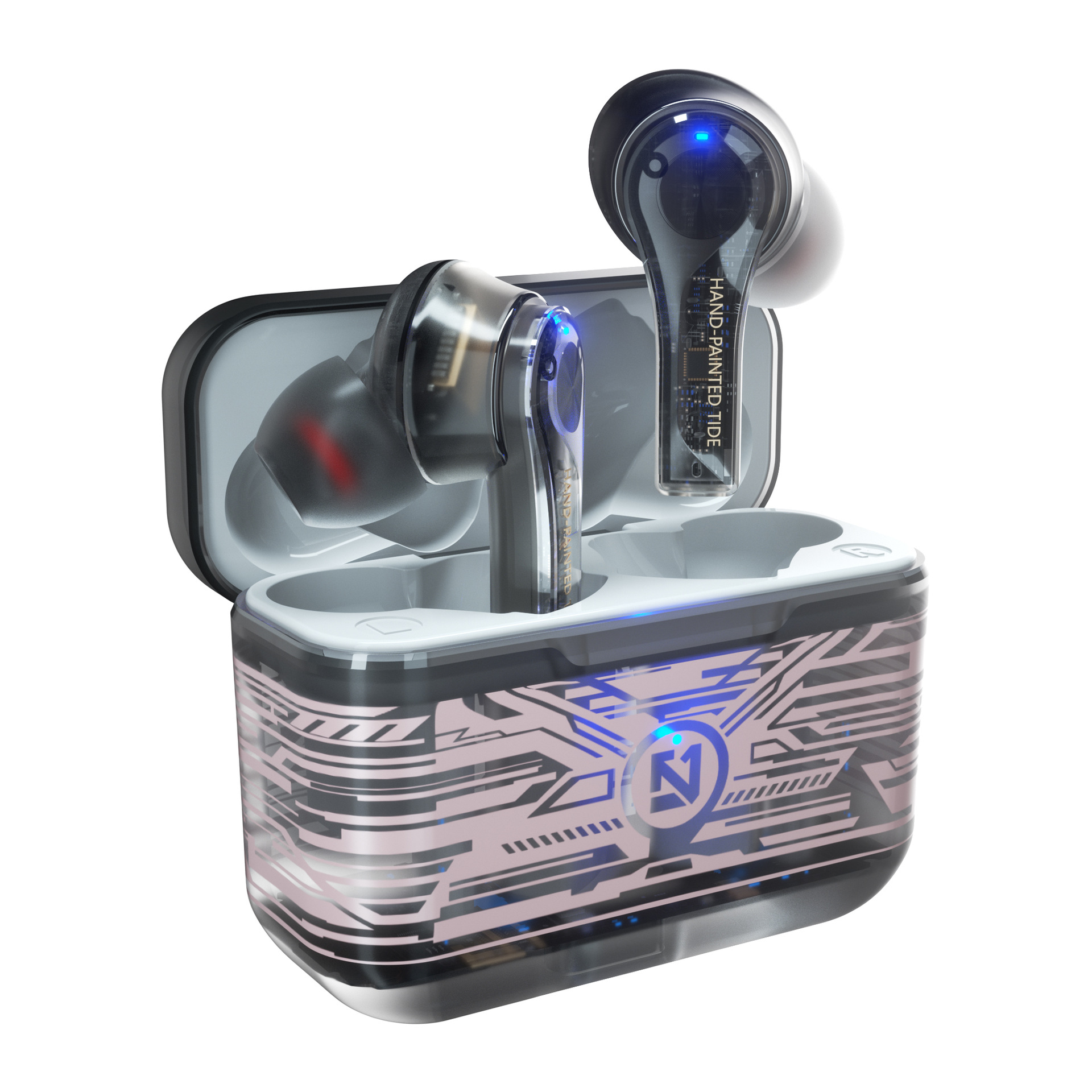 藍(lán)牙耳機(jī)5.0低延遲觸摸無線耳麥吃雞游戲透明對耳耳機(jī)亞馬遜新款