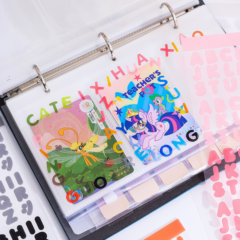 Vitalidad letras transparentes pegatinas de mascotas impermeables transfronterizas Inglés libro de mano material pegatinas pegatinas de letras inglesas coloridas