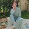 Long-sleeve, lace trousers