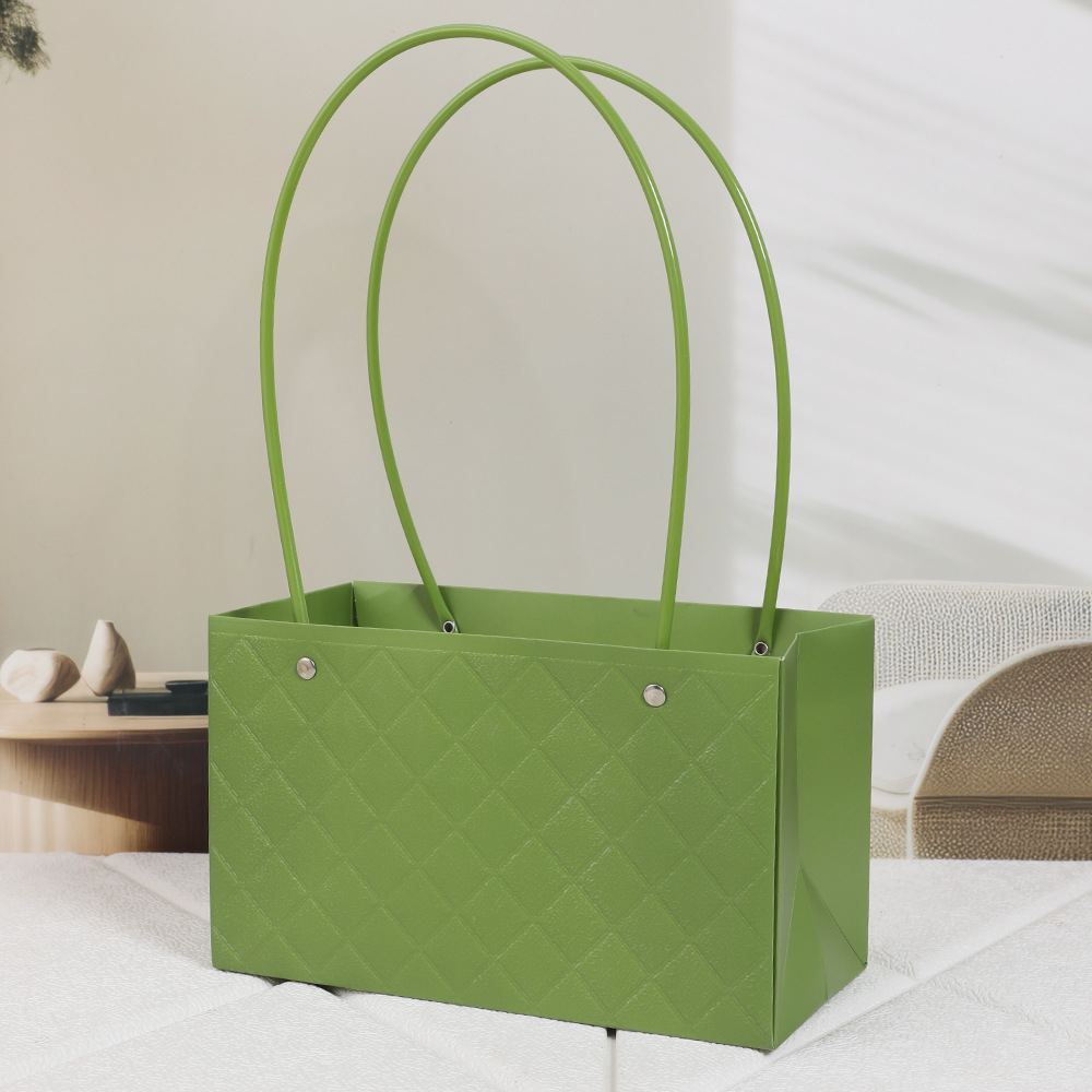 Día de la Madre Macaron Bolsa de arreglos florales portátil Embalaje de flores al por mayor Bolsa de embalaje de ramo impermeable Caja de flores florales Canasta