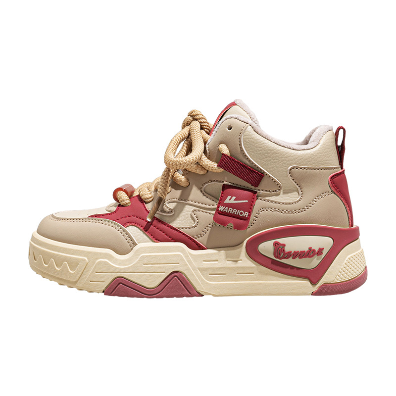 Zapatos de skate cómodos de alto rendimiento con lazos de color combinados de alto valor de apariencia y zapatos de algodón de pelusa para estudiantes de fiesta calentadas diarias