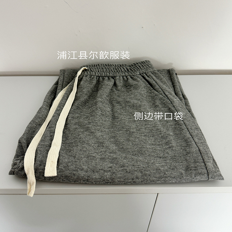 2024 nuevos pantalones de piernas de antílope de invierno de otoño suave glutinoso molido cintura alta delgada calzado casual recto image 13